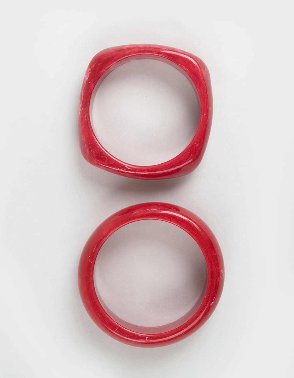FULL TILT Acrylic Chunky Bangle Bracelet Set - RED