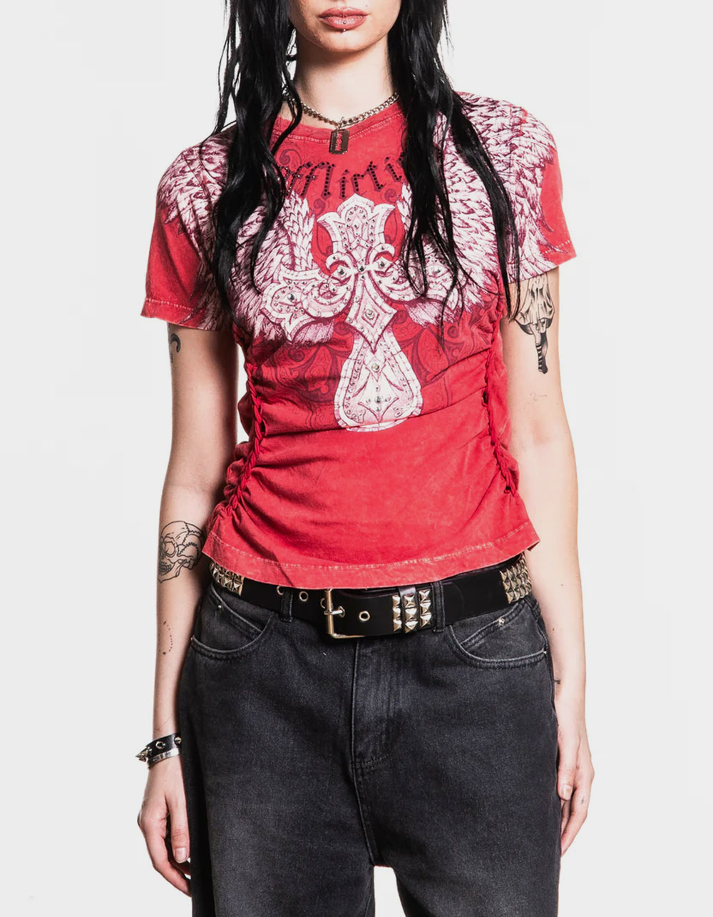 AFFLICTION Kingdom Womens Tee - RED