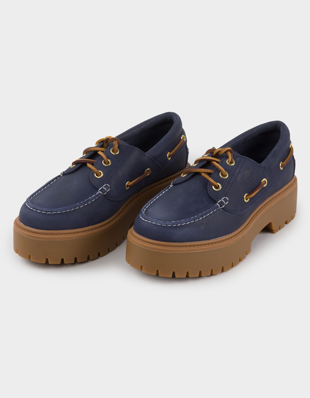 TIMBERLAND Stone Street Womens Platform Boat Shoes - NAVY