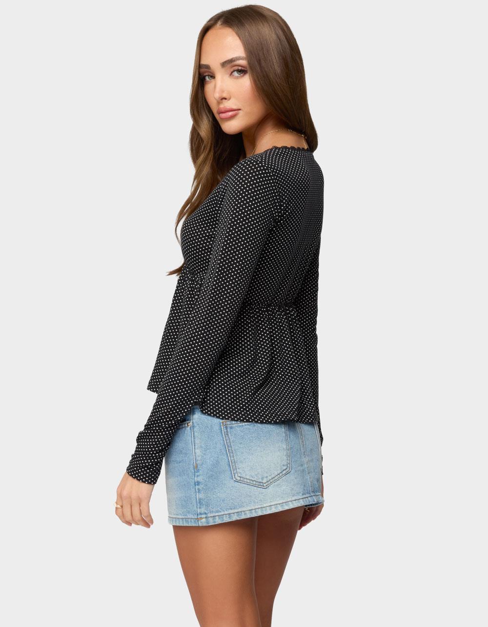 EDIKTED Kenzie Long Sleeve Babydoll Top