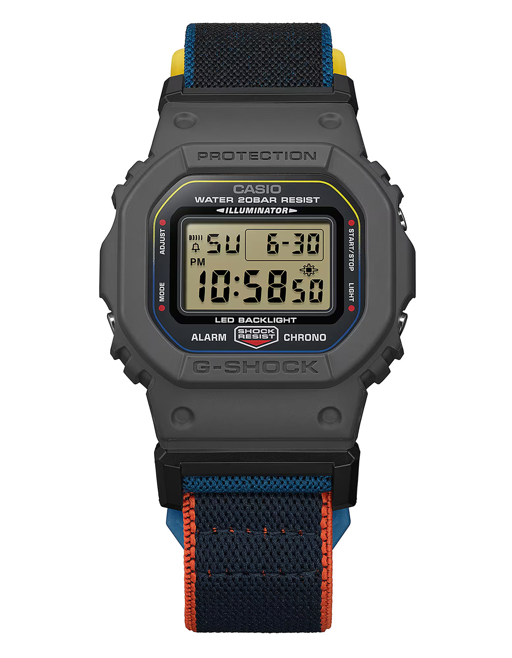 G-SHOCK DW5600MNC8A2 Watch - NAVY/ORANGE