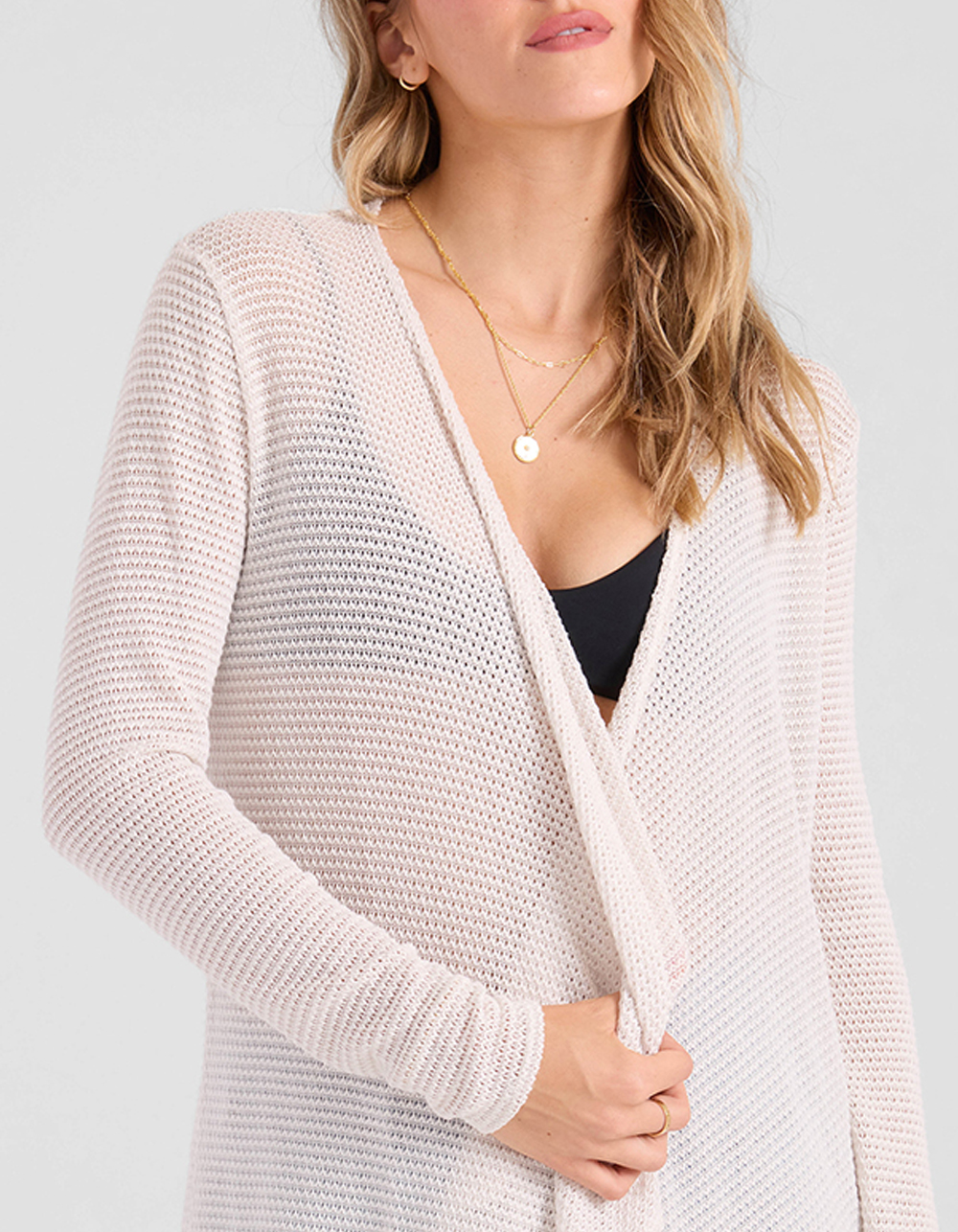 VOLCOM Lived Go Womens Wrap Sweater - CREAM