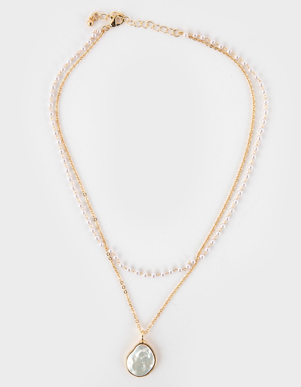 FULL TILT Layered Pearl Necklace - GOLD