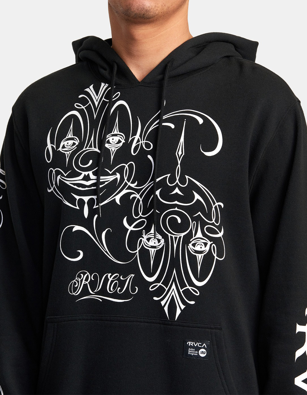 RVCA x Mister Cartoon Clowns Mens Hoodie BLACK Tillys