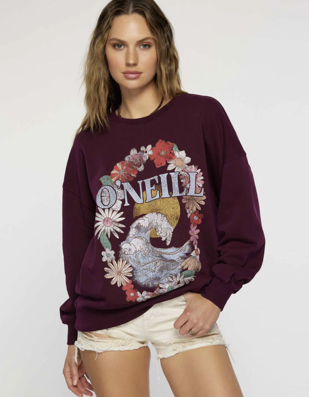 O'NEILL Choice Womens Crewneck Sweatshirt PLUM Tillys