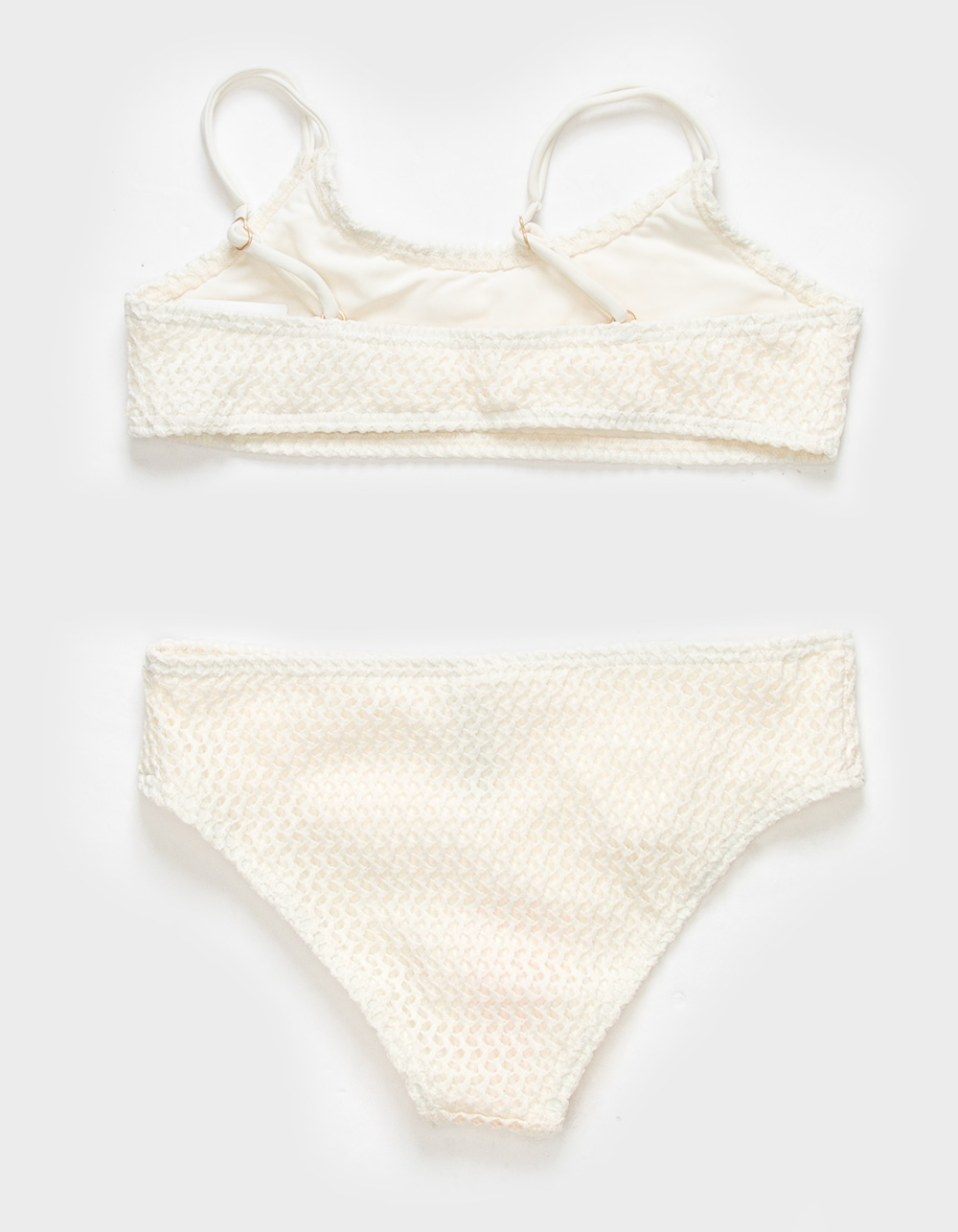 DAMSEL Crochet Texture Girls Bikini Set - OFF WHITE | Tillys