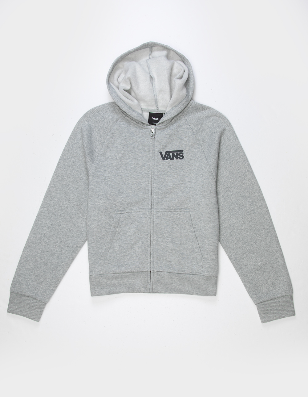 VANS Retro Girls Zip-Up Hoodie - HEATHER GRAY