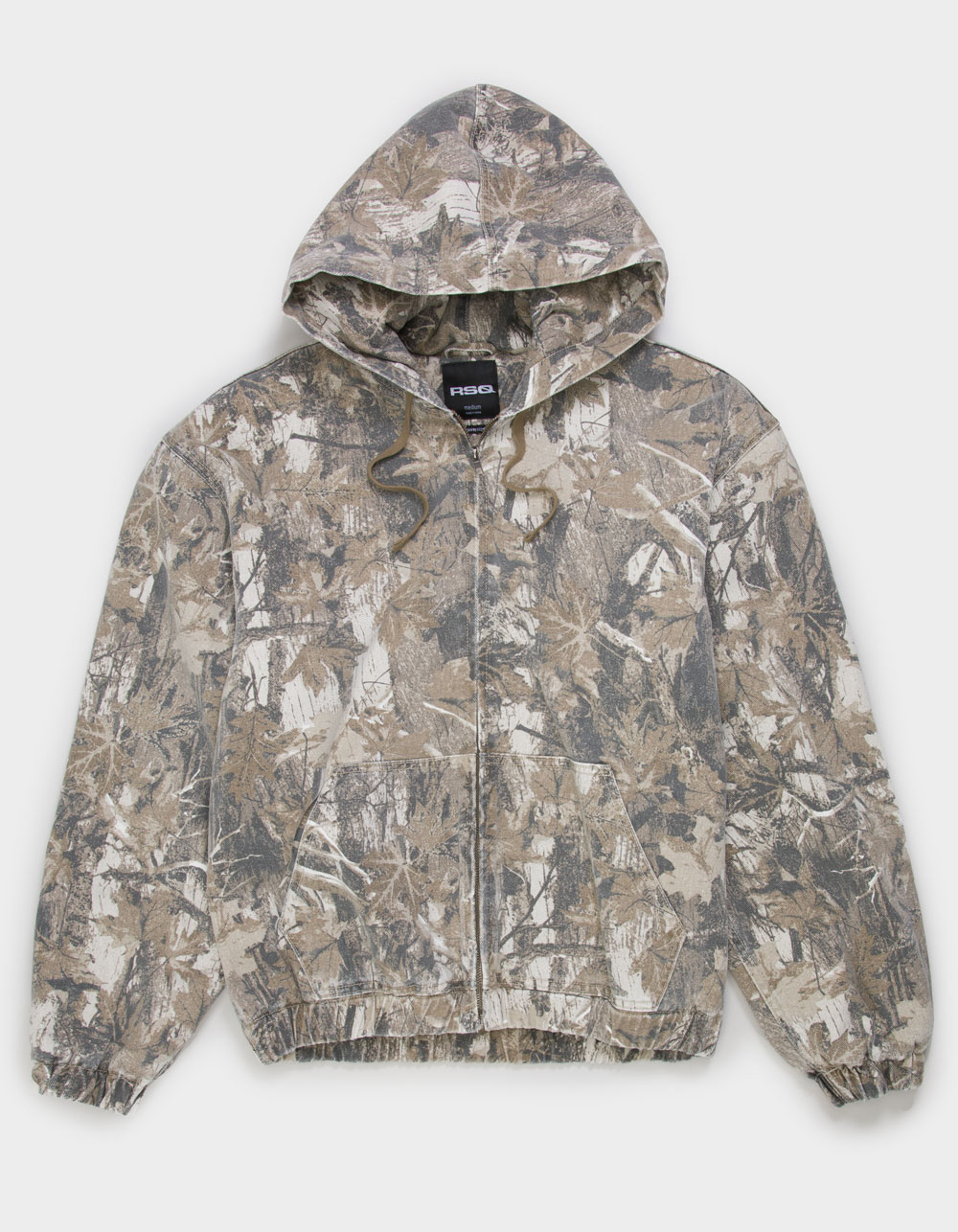 RSQ Mens Oversized Hooded Twill Jacket - CAMO