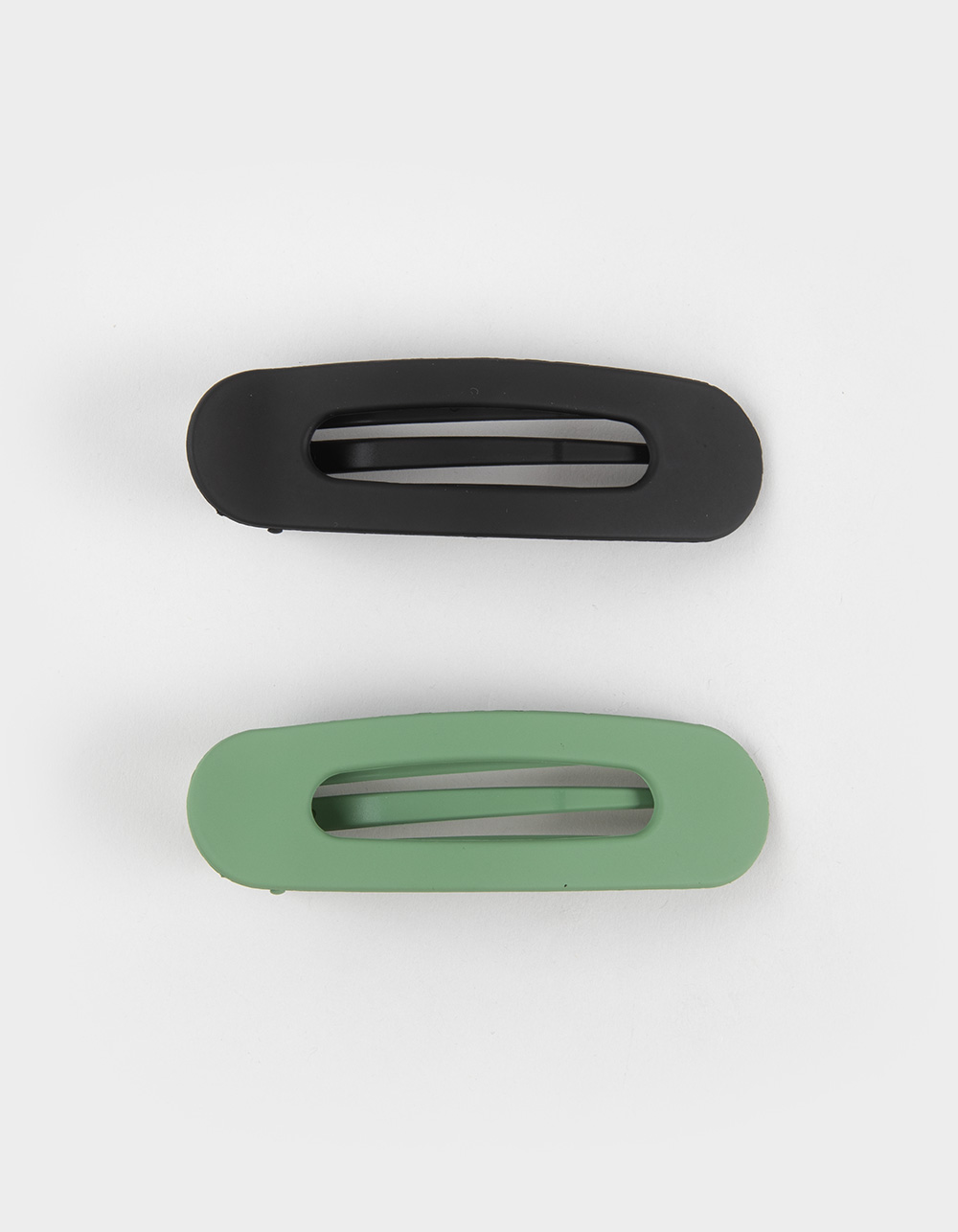 FULL TILT 2 Pack Flat Oval Rubberized Hair Clips - MULTI