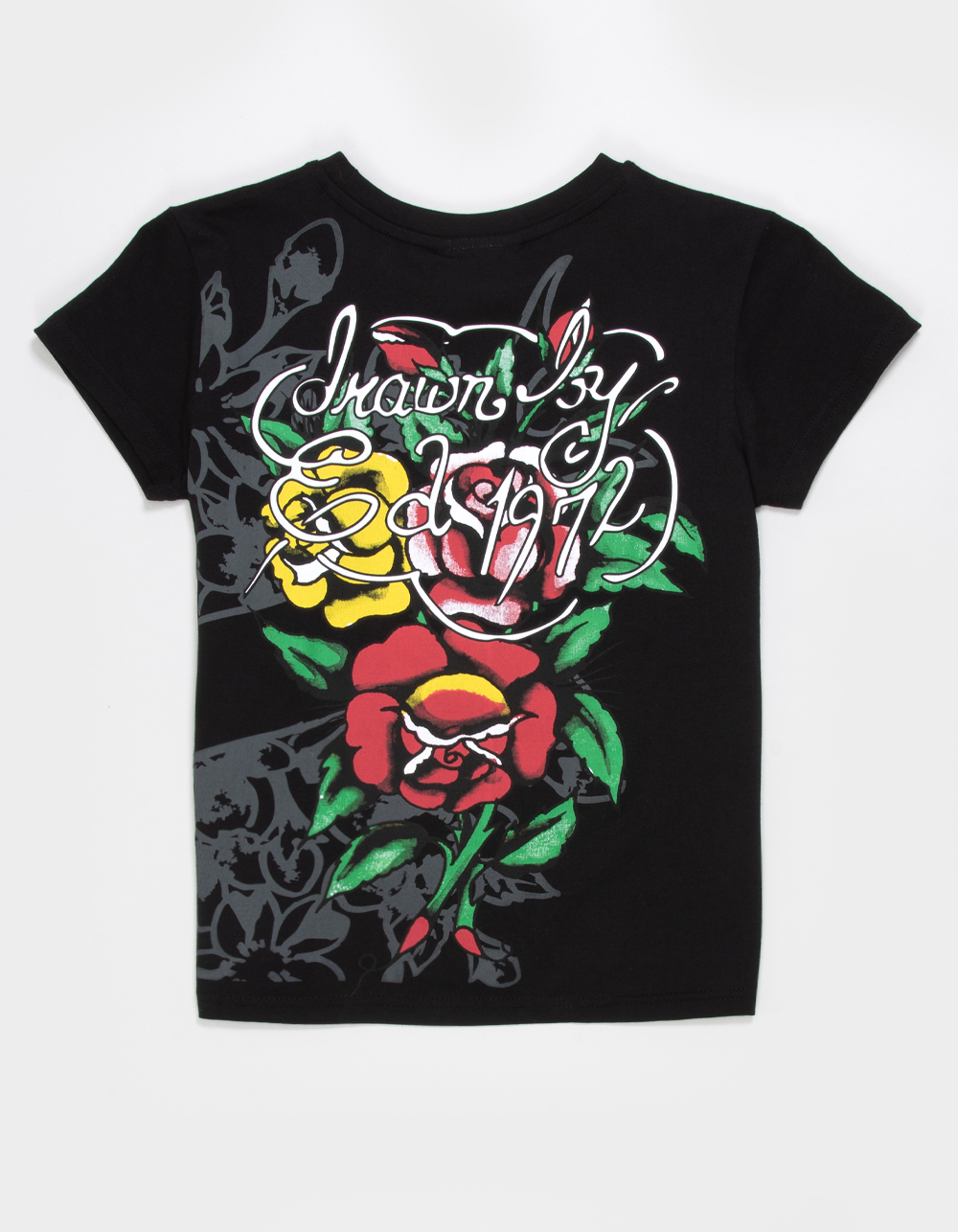 ED HARDY Eternal Love Girls Boyfriend Tee - BLACK