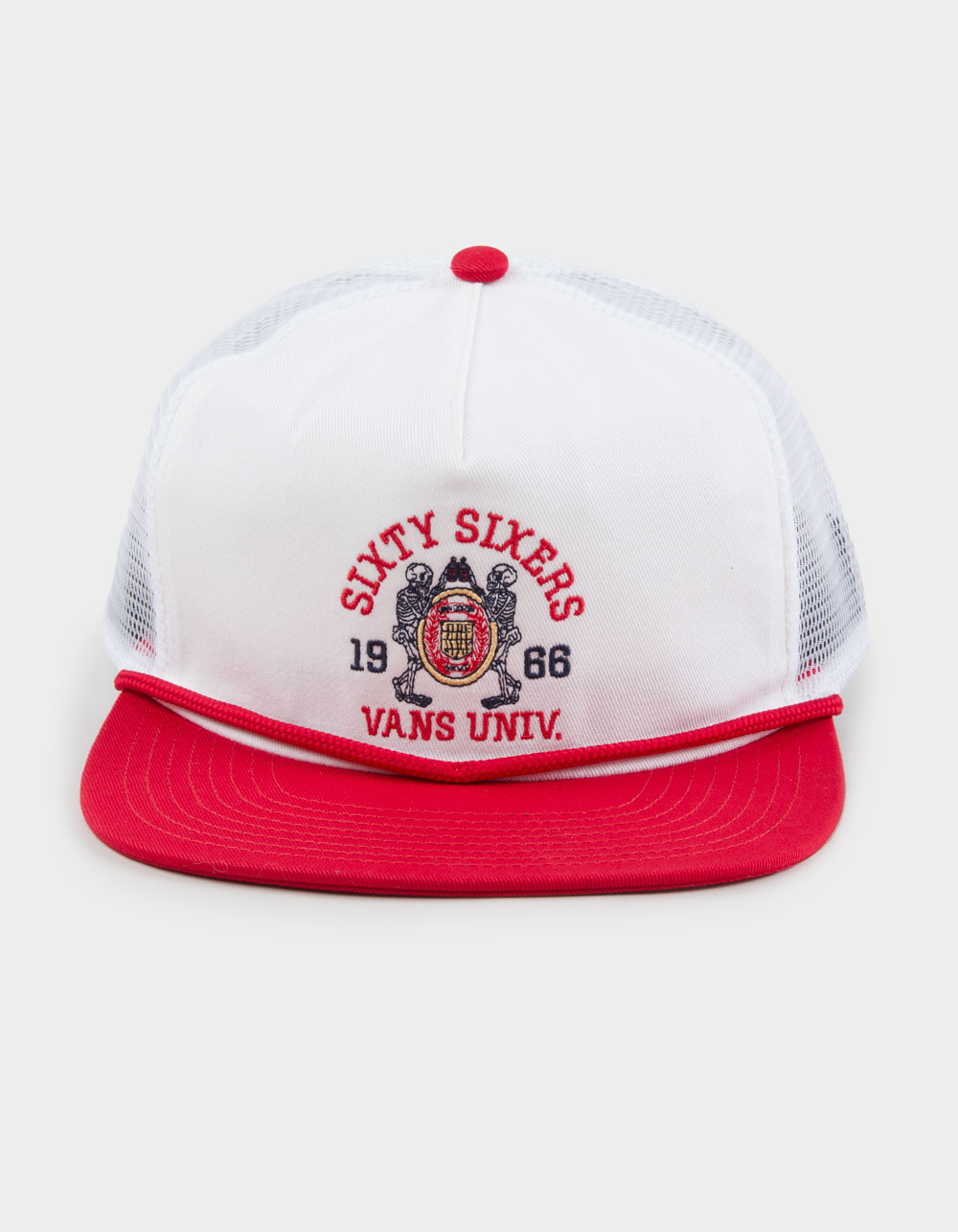 VANS Sixty Sixers Unstructured Trucker Hat - WHT/RED