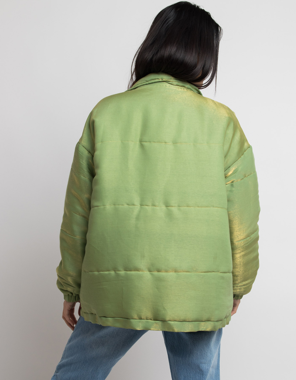 Uitbreiding hop bron DAISY STREET Womens Shimmer Puffer Jacket - GREEN | Tillys