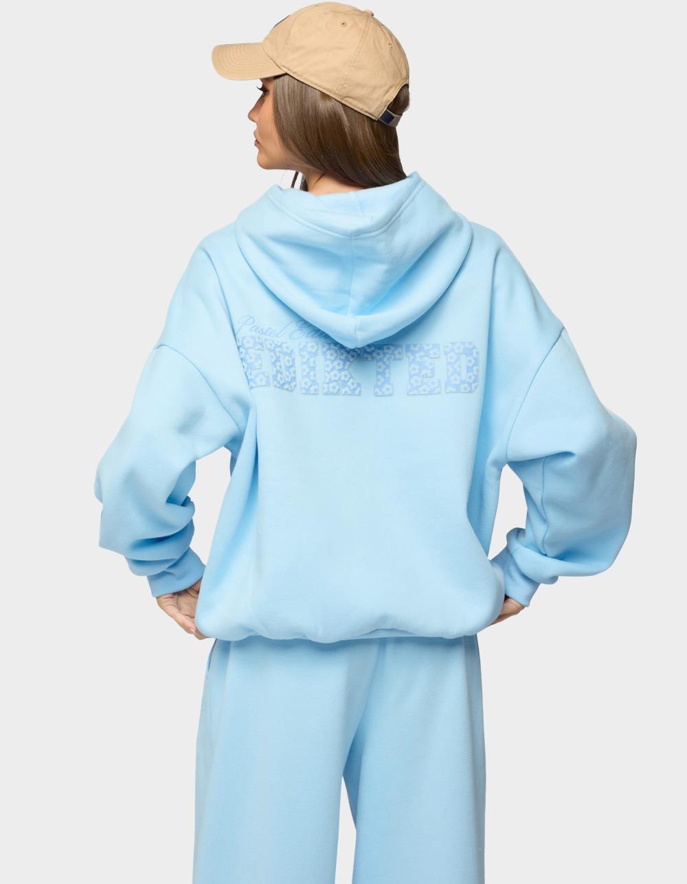 Edikted Pastel Edit Oversized Hoodie - LIGHT BLUE