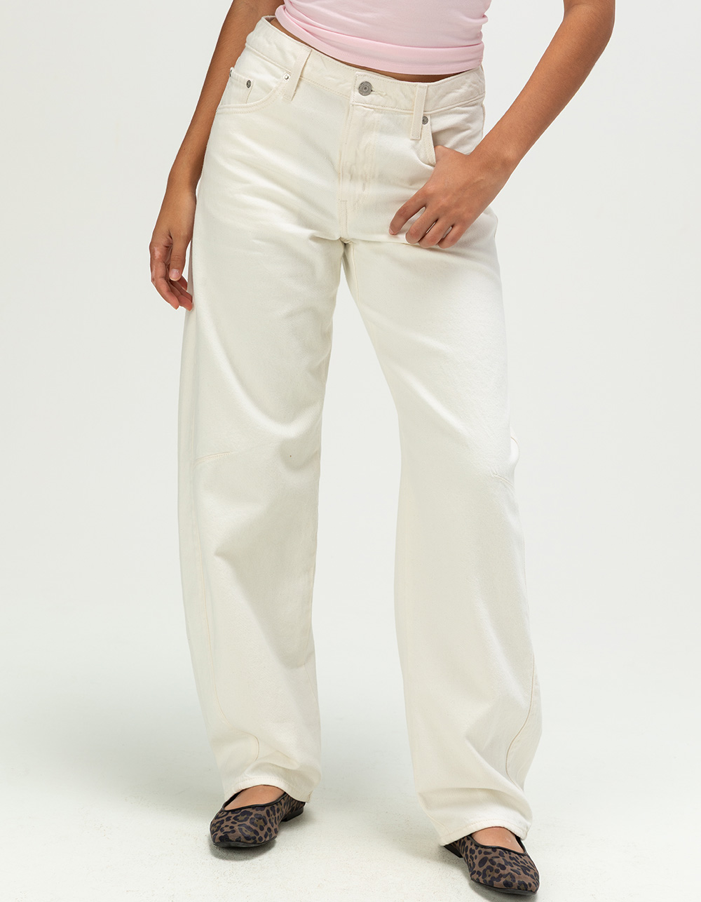 LEVI'S Premium Baggy Dad Womens Barrel Jeans - Truth Slip CREAM