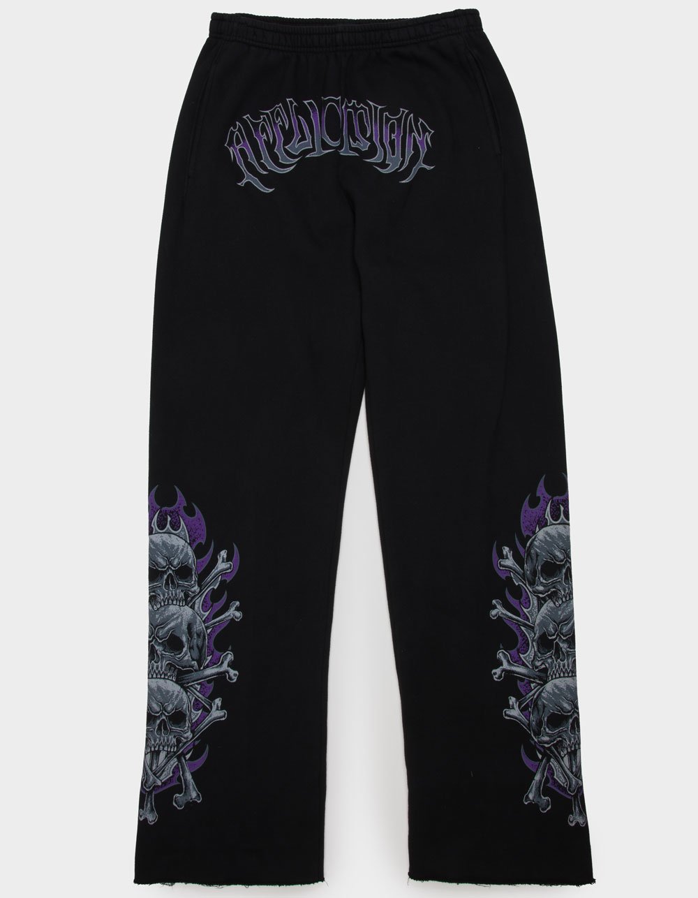 AFFLICTION Skeleton Mens Wide Leg Sweatpants - BLACK