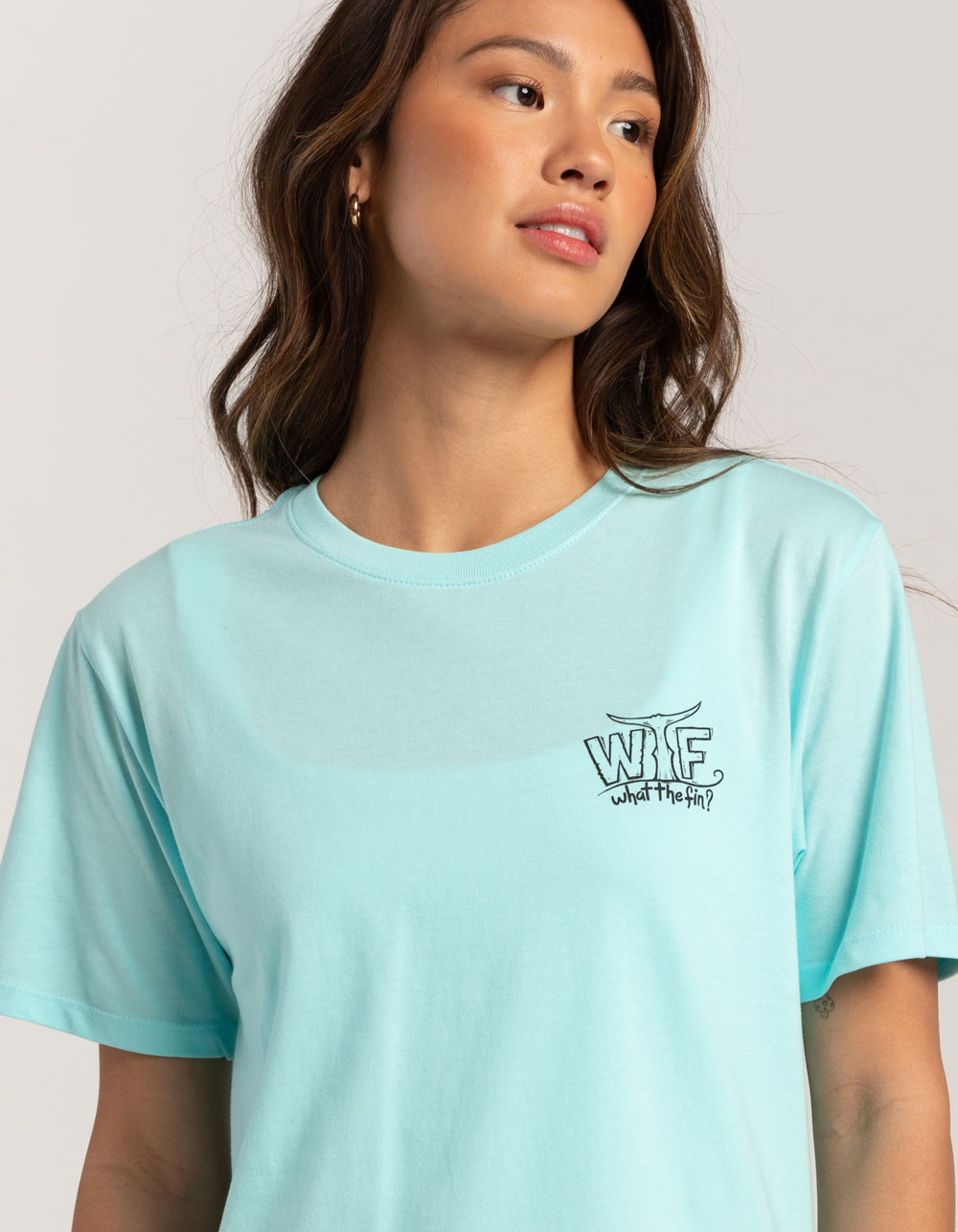 WHAT THE FIN Happy Hour Womens Tee AQUA Tillys