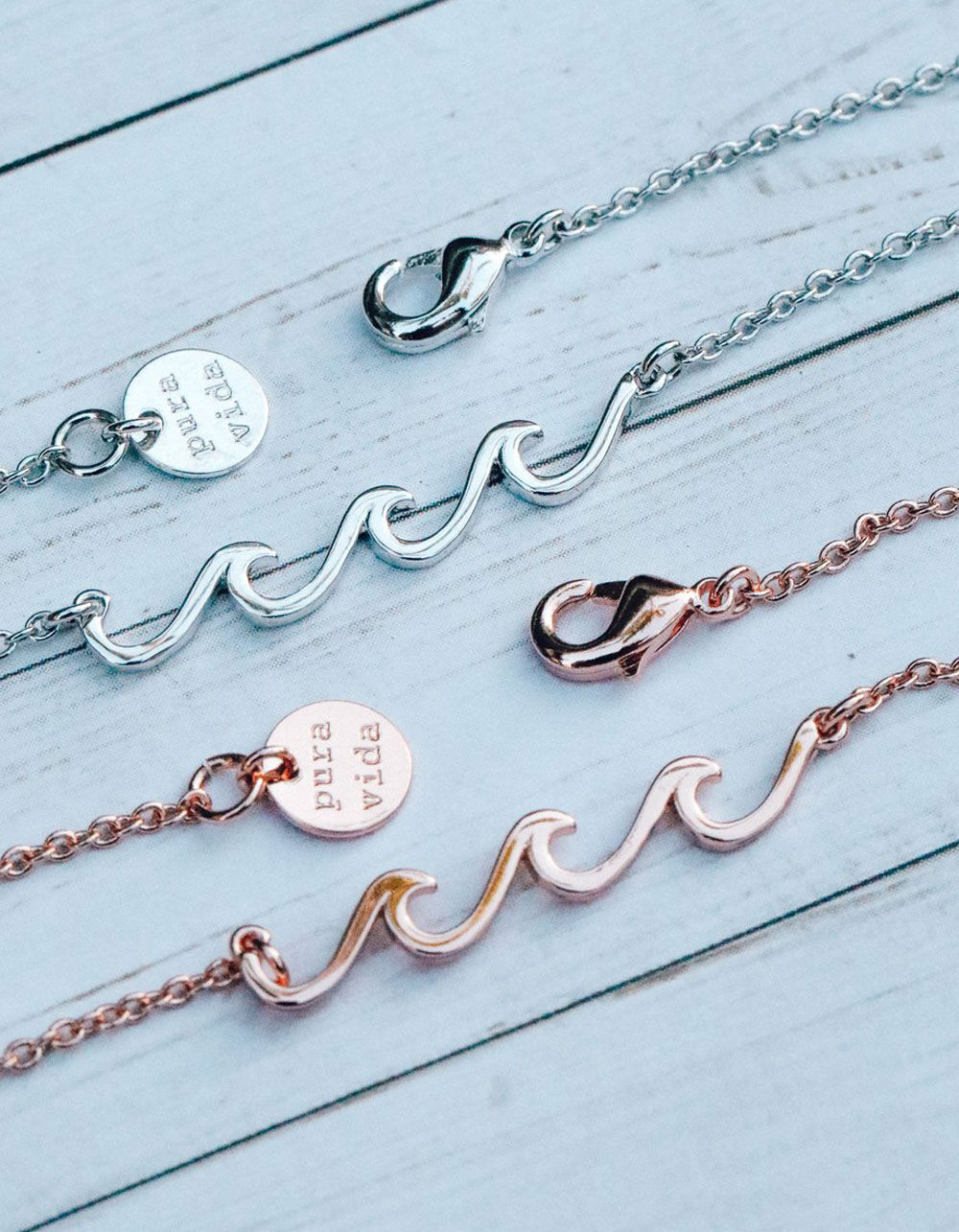 PURA VIDA Delicate Wave Silver Necklace SILVE 10NKPK1030SILV