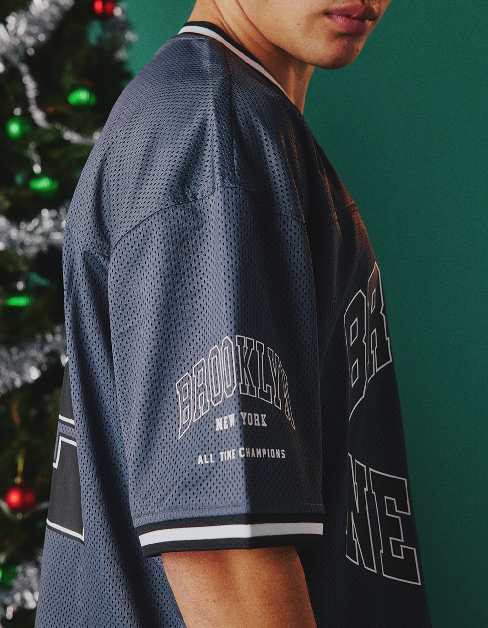 RSQ Mens Crop Boxy Mesh Jersey - GRAY