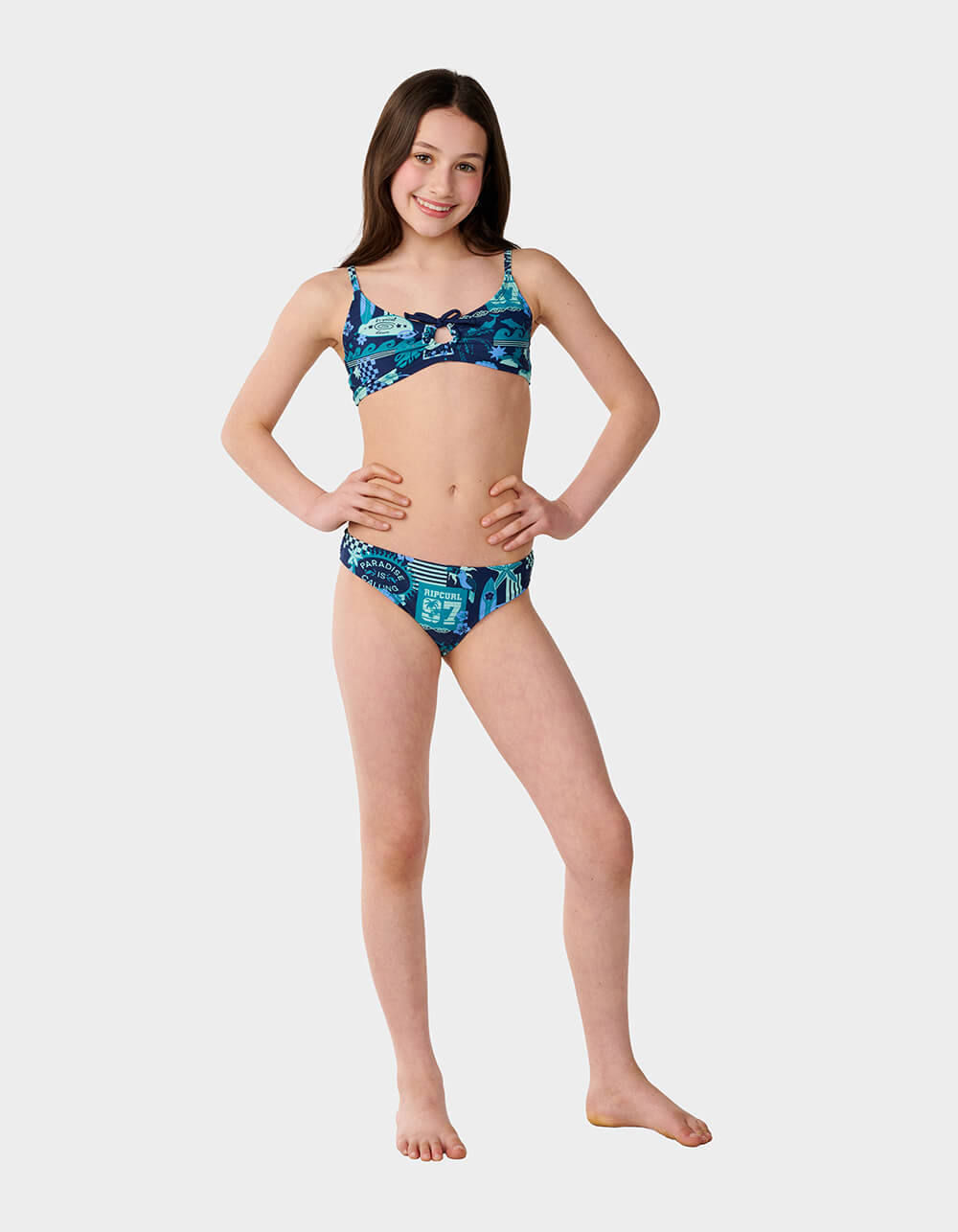 RIP CURL Costa Del Sol Girls Bikini Set - NAVY COMBO