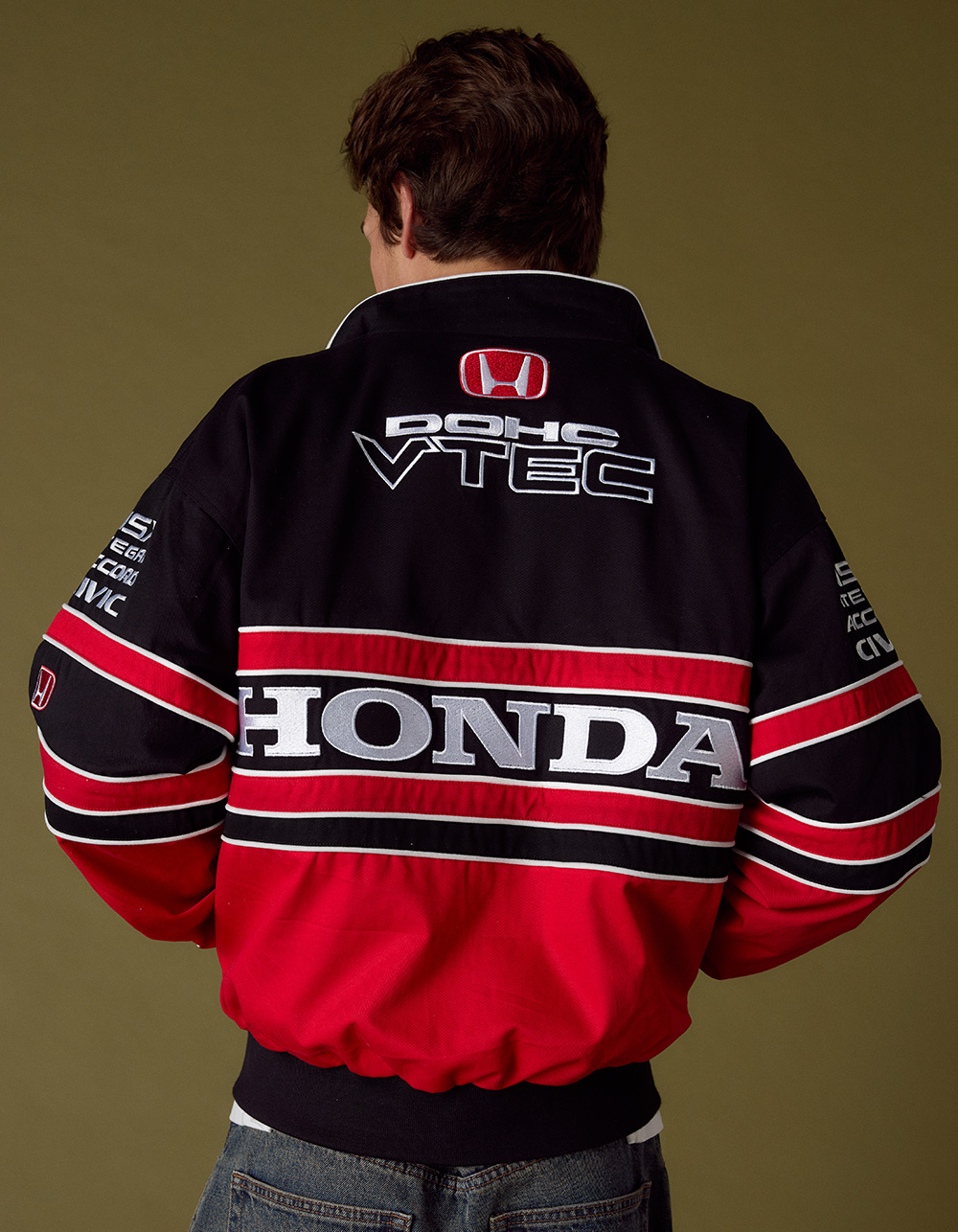 HONDA Tribute Mens Racer Jacket - BLACK COMBO