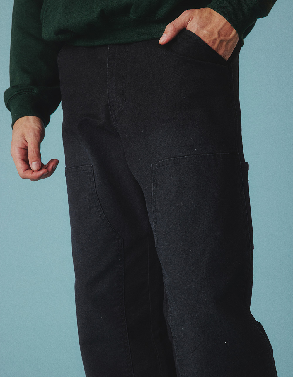 RSQ Mens Loose Stretch Utility Pants - WASHED BLACK