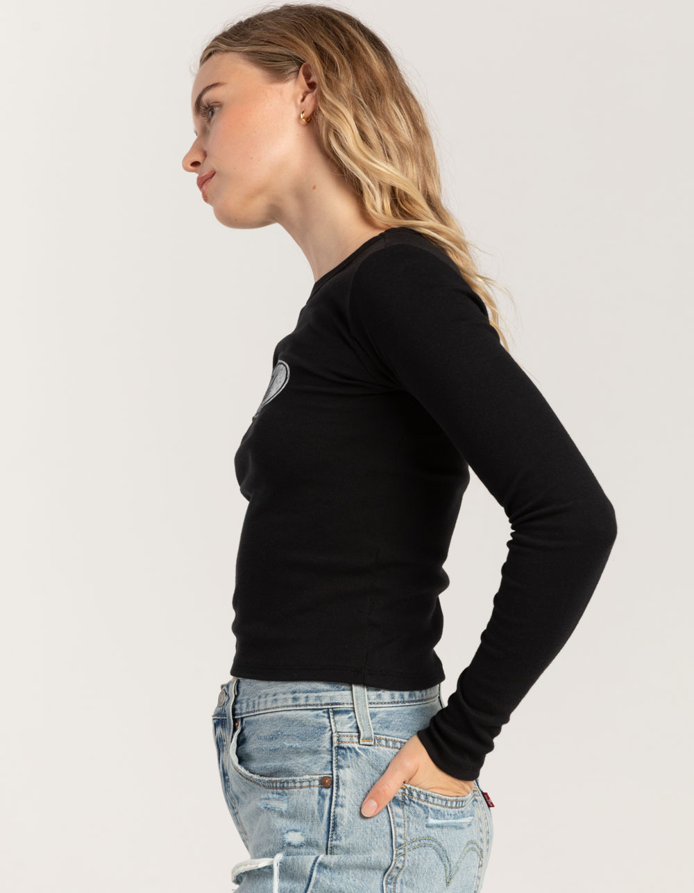 FORD Womens Long Sleeve Baby Tee BLACK Tillys