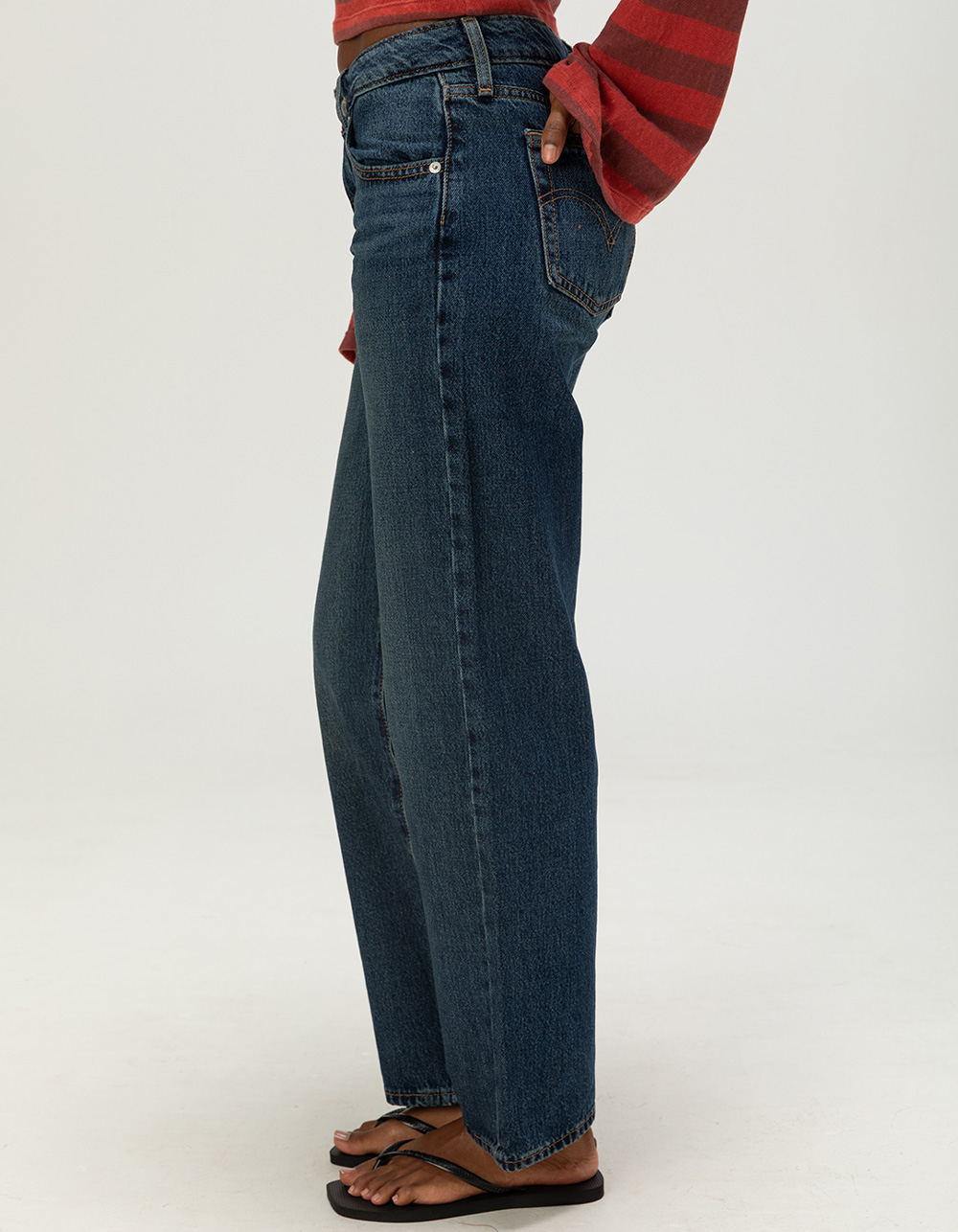 LEVI'S Womens Superlow Straight Jeans - Healing Hour DARK BLAST