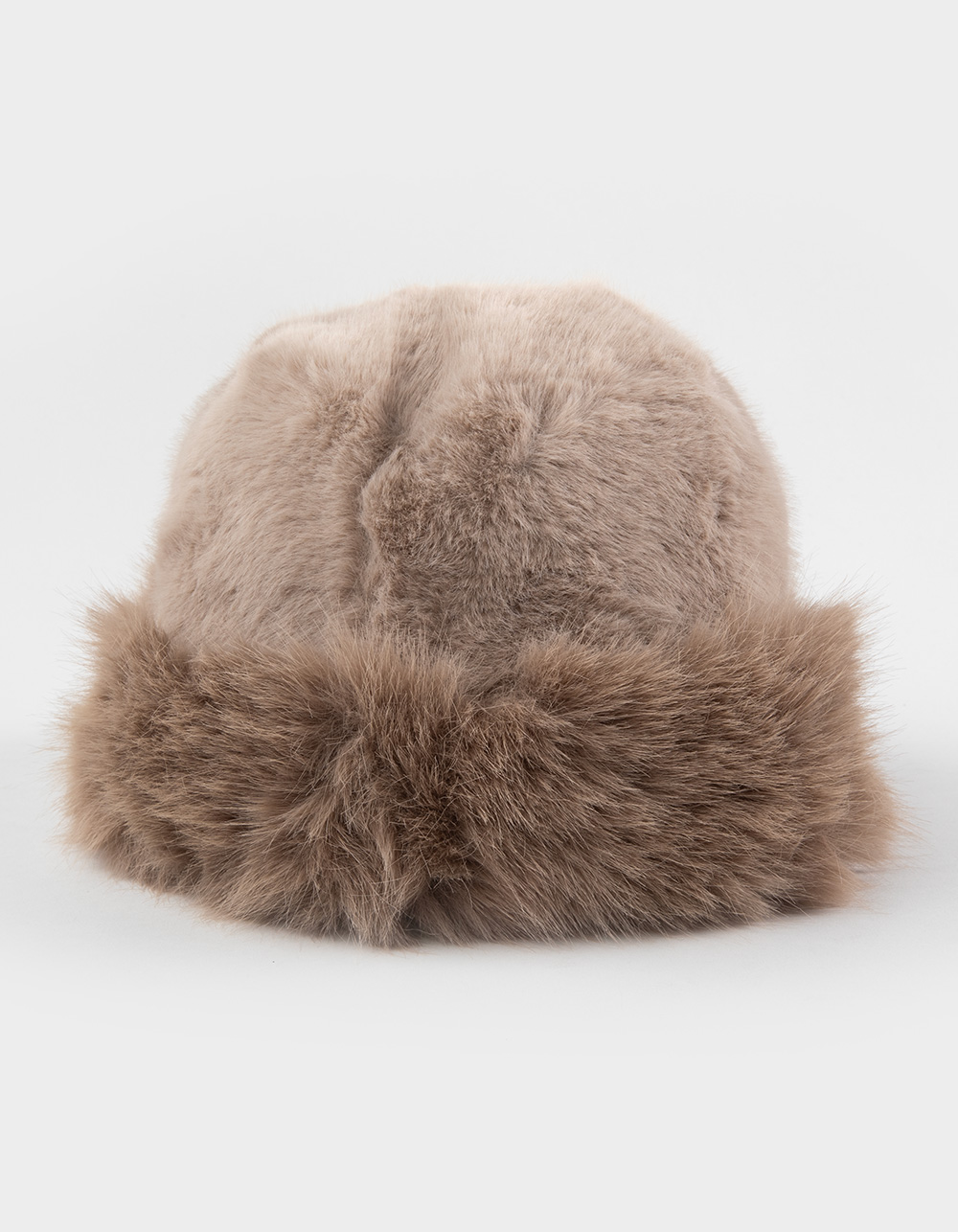 Faux Fur Bucket Hat - KHAKI