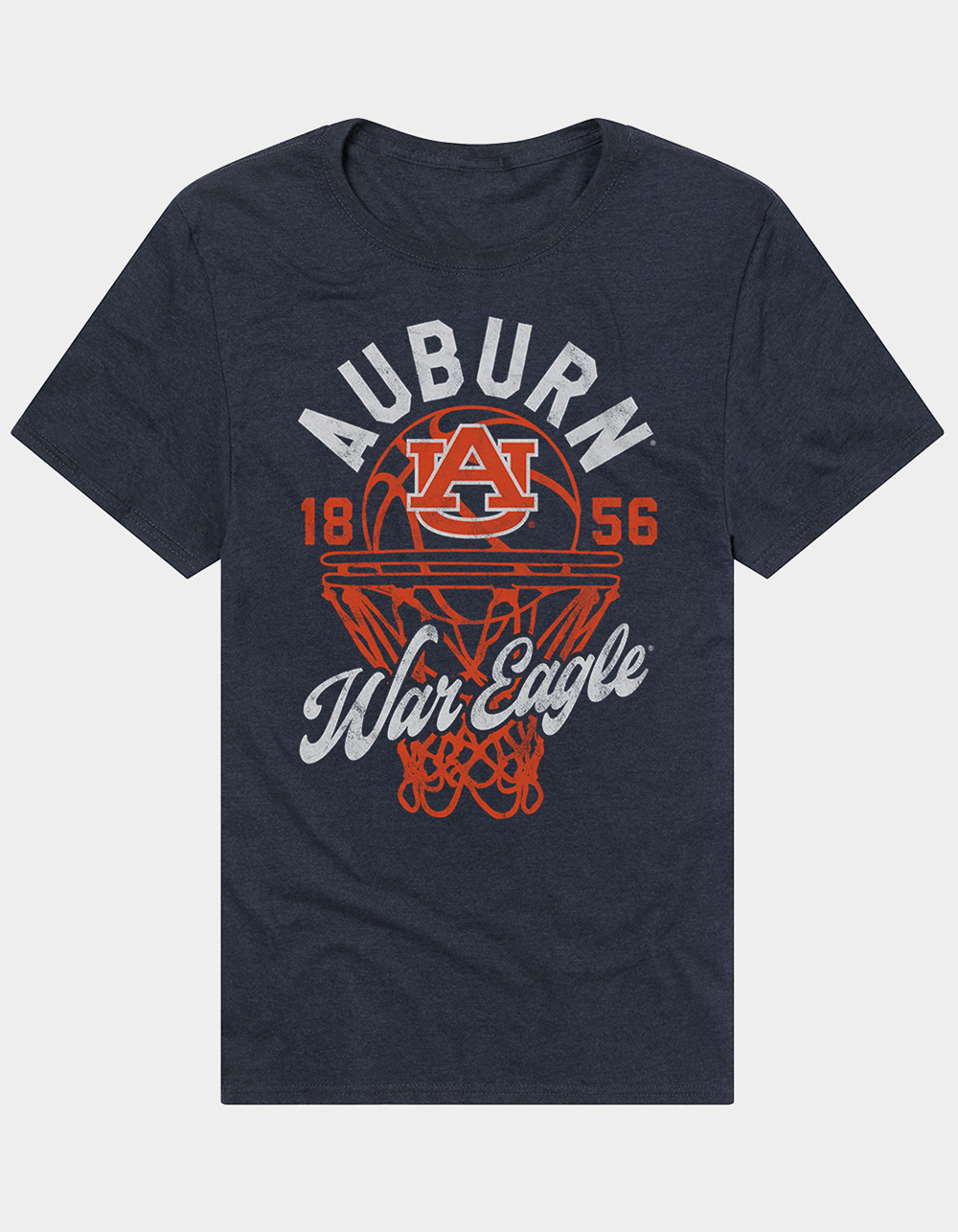 AUBURN UNIVERSITY Script Basketball Hoop Mens Tee - NAVY