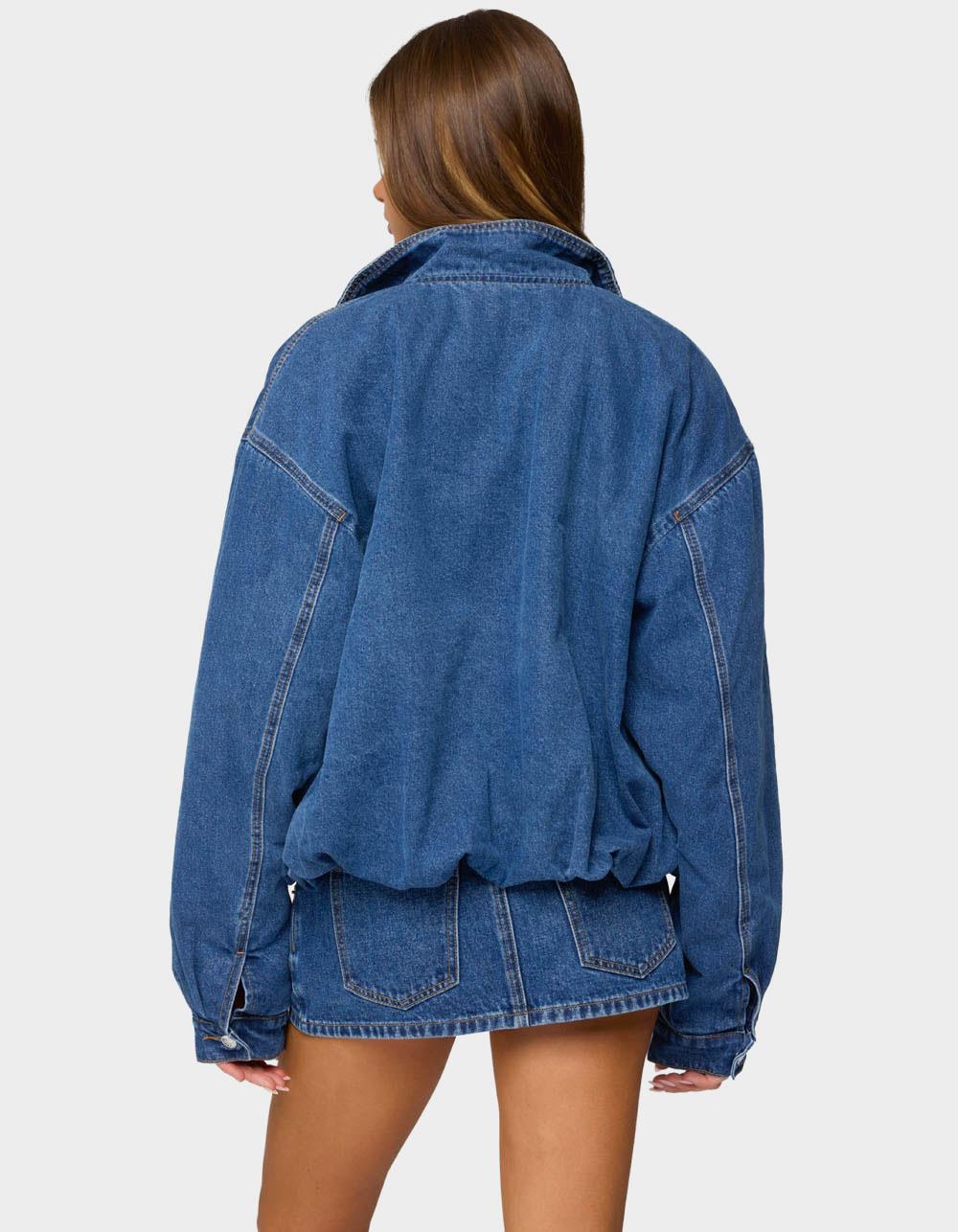 EDIKTED Hilary Oversized Denim Coat - LIGHT BLUE