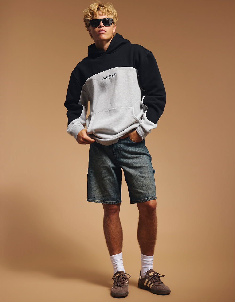 RSQ Mens Loose Carpenter Jorts - DRK DRTY DNM