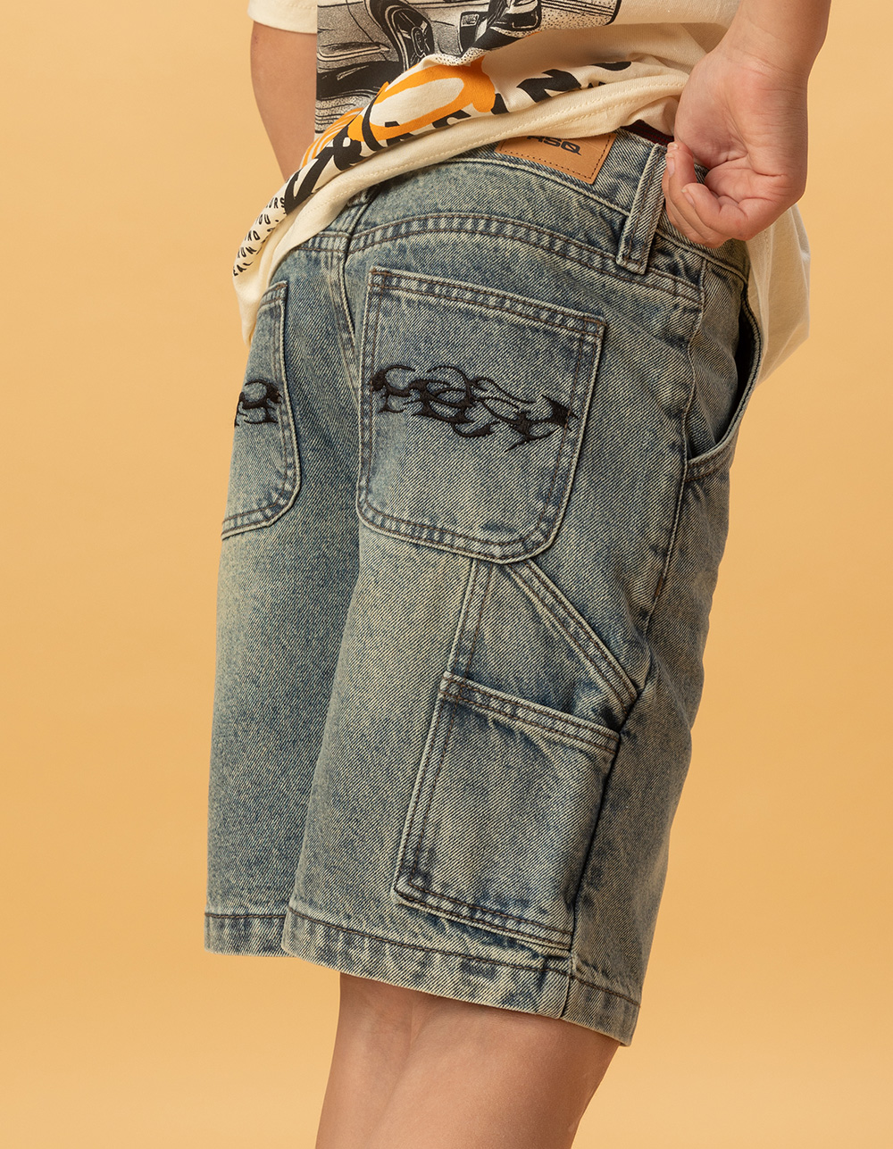 RSQ Boys Embroidered Baggy Utility Jorts - MEDIUM WASH | Tillys