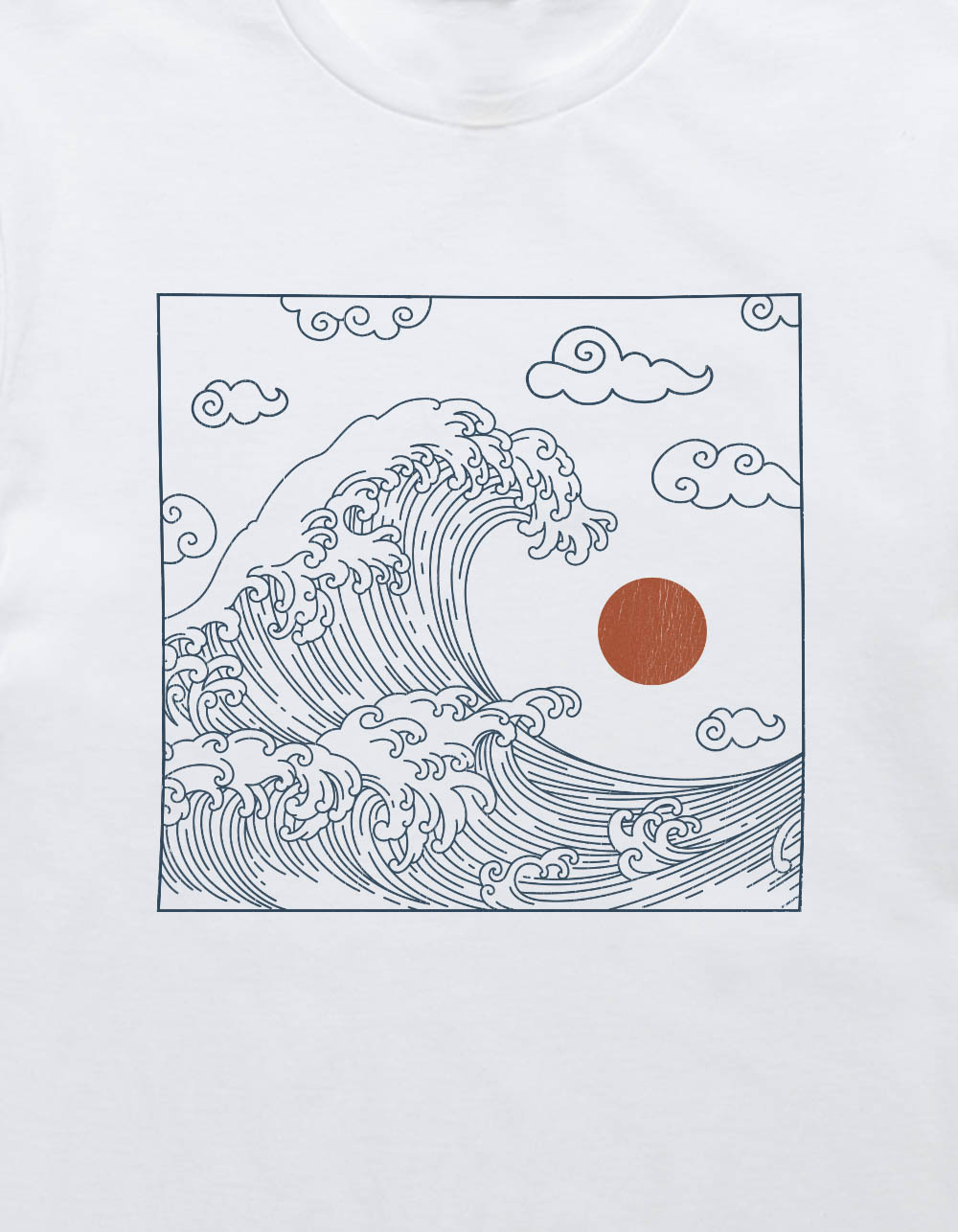 JAPAN Wave Outline Unisex Tee - WHITE