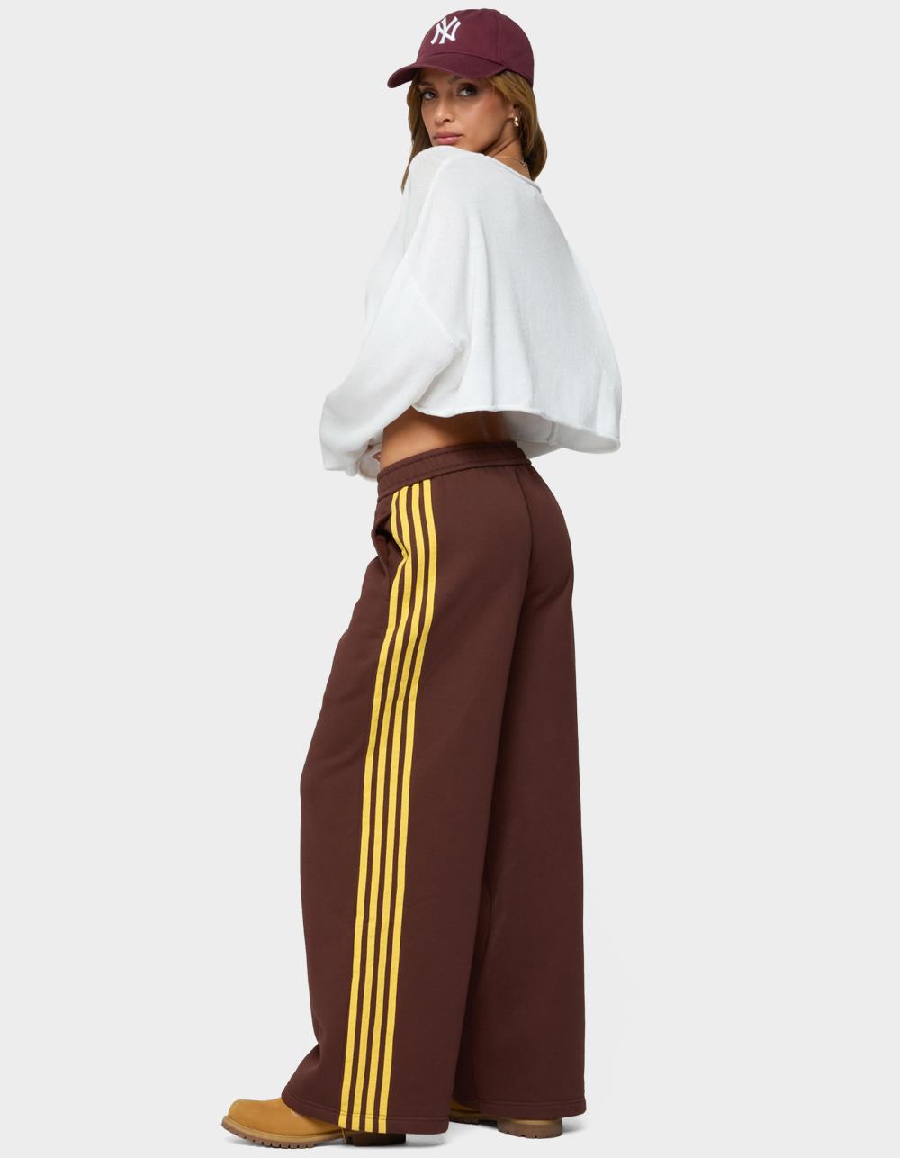 EDIKTED Sorin Contrast Striped Sweatpants - BROWN