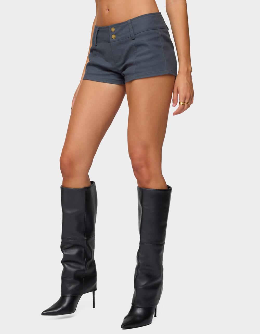 EDIKTED Kayra Micro Shorts - GRAY