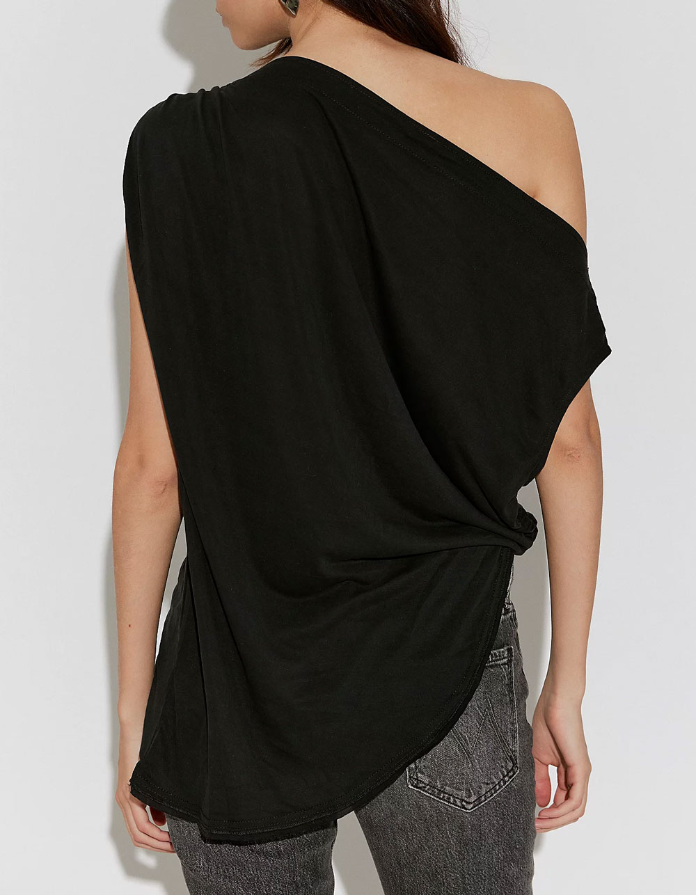 FREE PEOPLE Cascadia Womens Off The Shoulder Tunic - BLACK