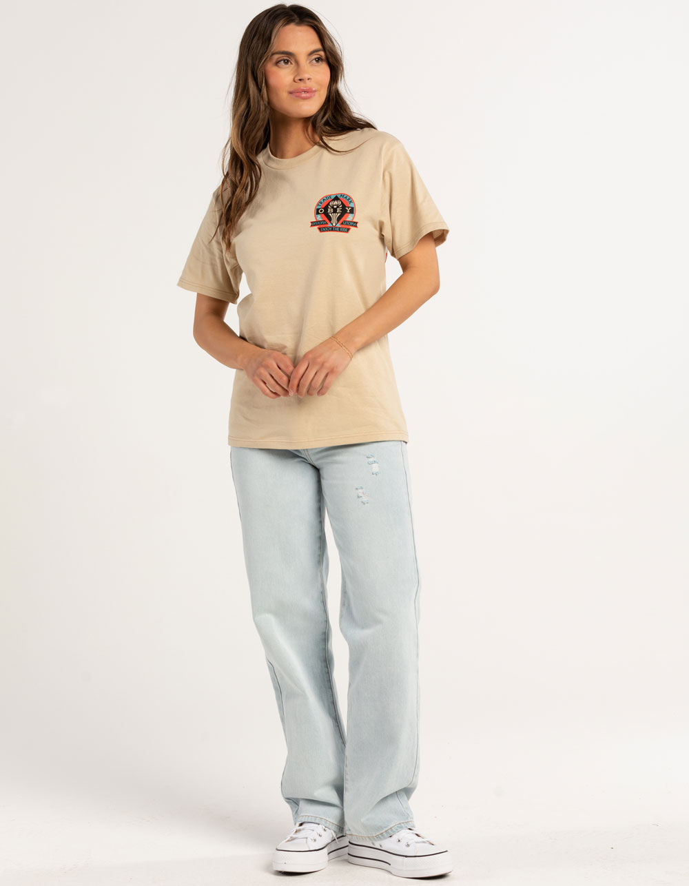 OBEY Dystopia Utopia Womens Oversized Tee - SAND | Tillys