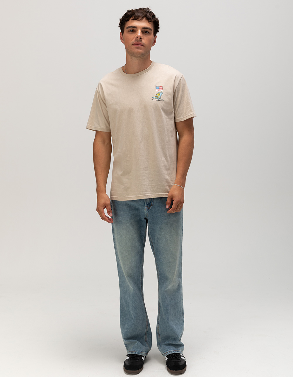 PEANUTS Woodstock America Flag Unisex Tee - SAND