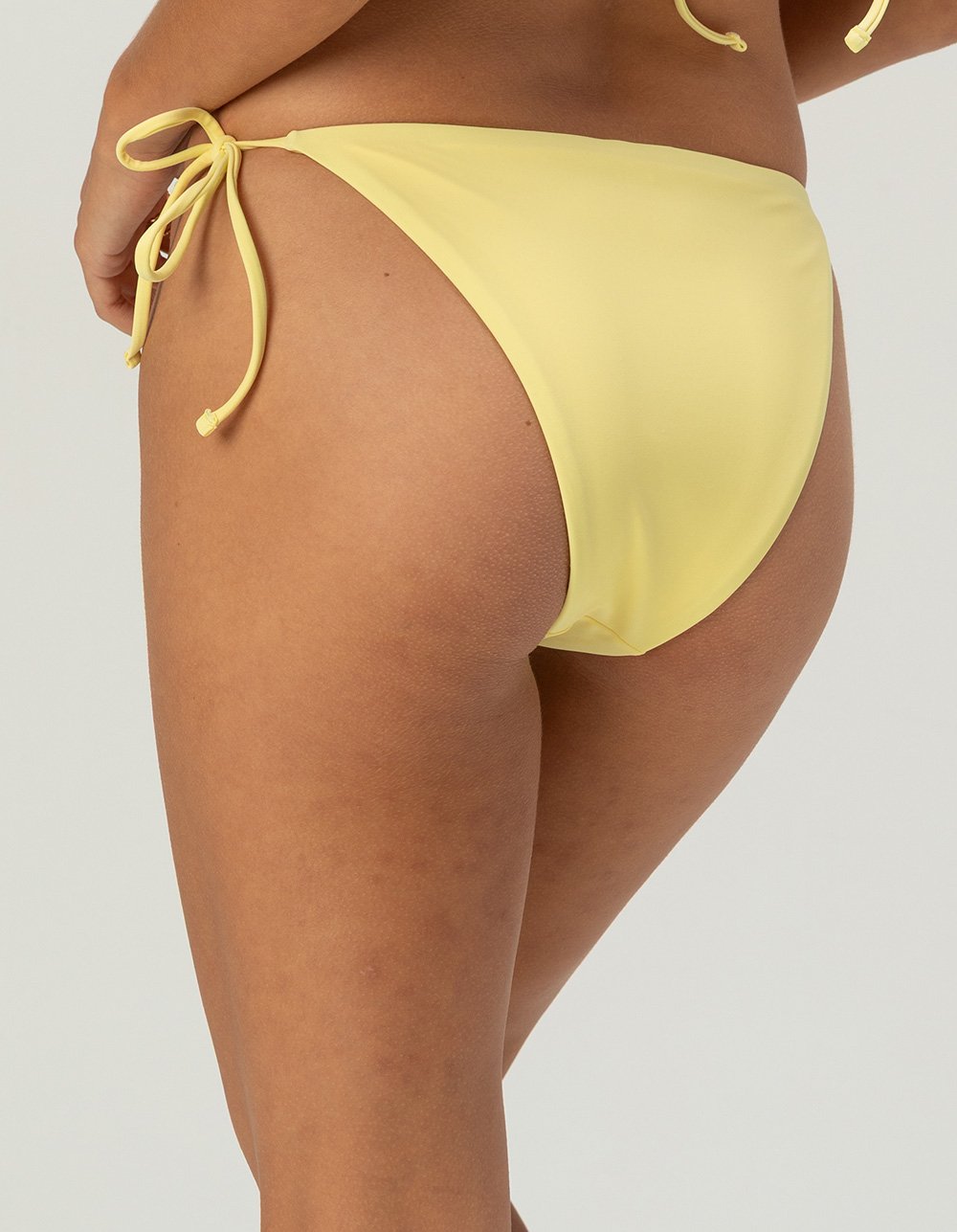 DAMSEL Hibiscus Flow Tie Side Cheeky Bikini Bottoms - YELLOW