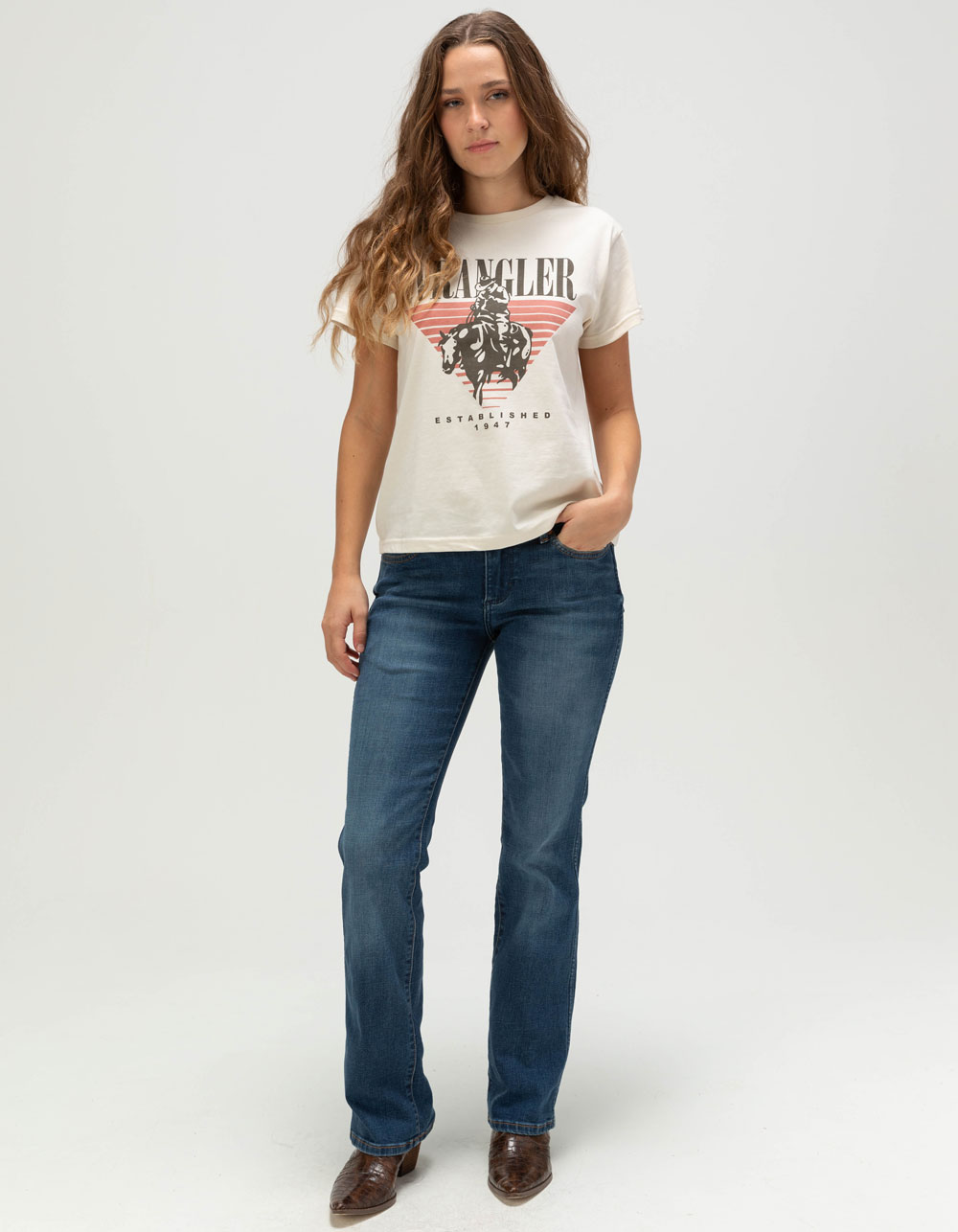 WRANGLER Cowboy Womens Tee - WHITE