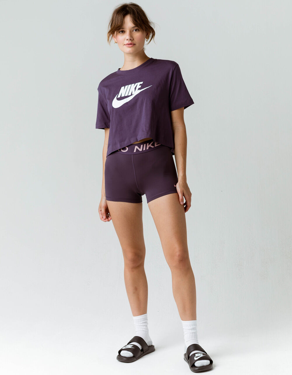  Nike Pro Women's 3 Compression Shorts (as1, Alpha, x_l,  Regular, Regular) Purple : Clothing, Shoes & Jewelry