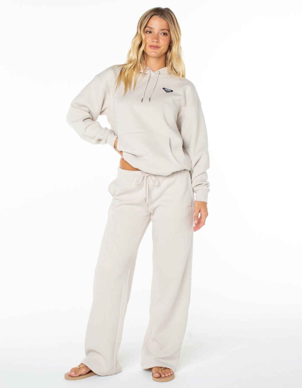 ROXY Ariel Wide Leg Womens Pant - LIGHT GRAY