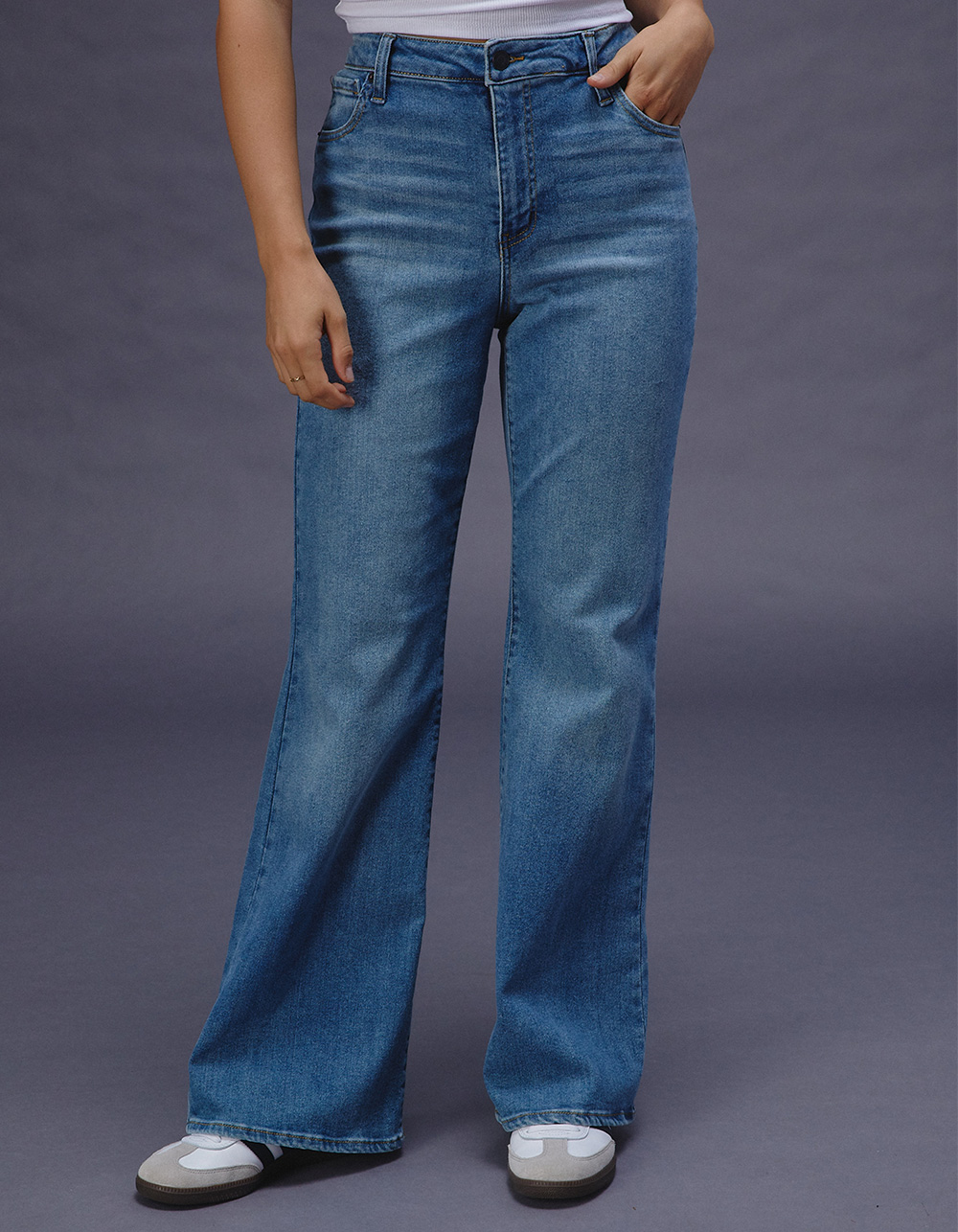 RSQ Womens High Rise Flare Jeans - MEDIUM WASH