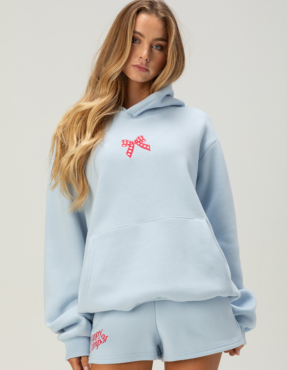 HAPPY CAMP3R Honey & Jam Womens Hoodie - SKY BLUE