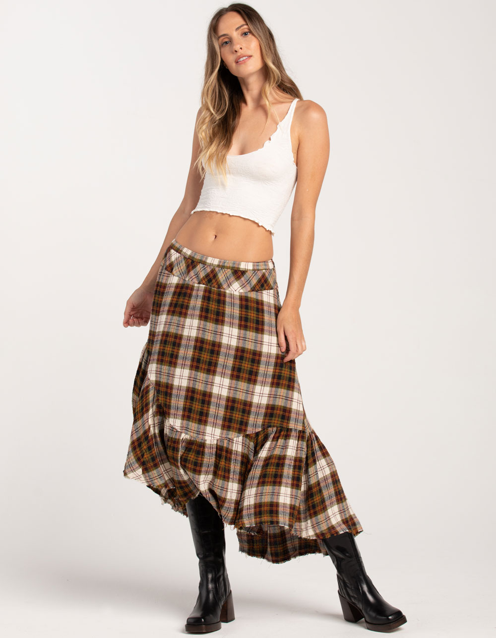 FREE PEOPLE Marcelline Womens Maxi Skirt - BROWN COMBO | Tillys