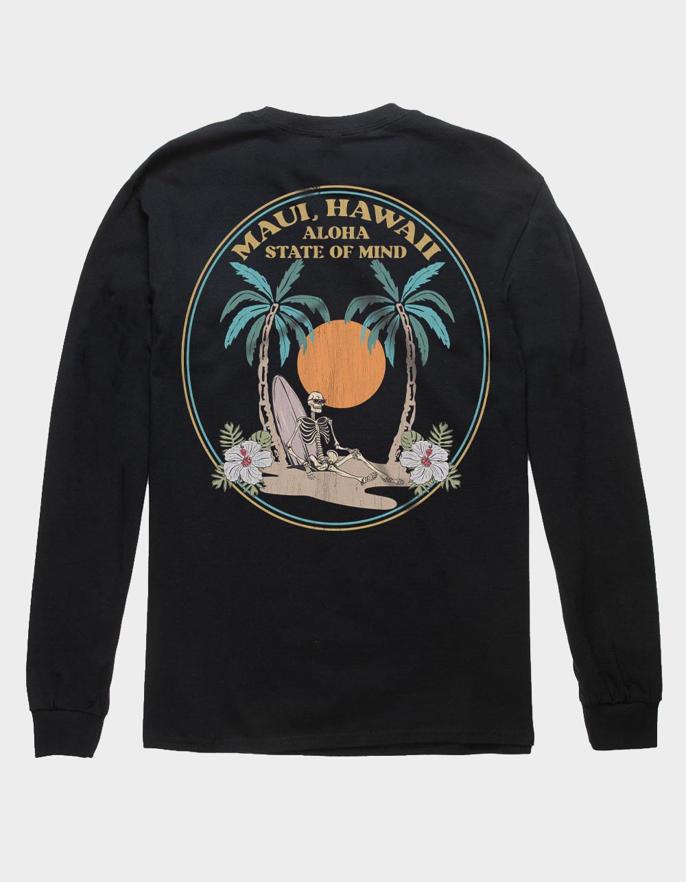 HAWAII Maui Aloha State Of Mind Unisex Long Sleeve Tee - BLACK