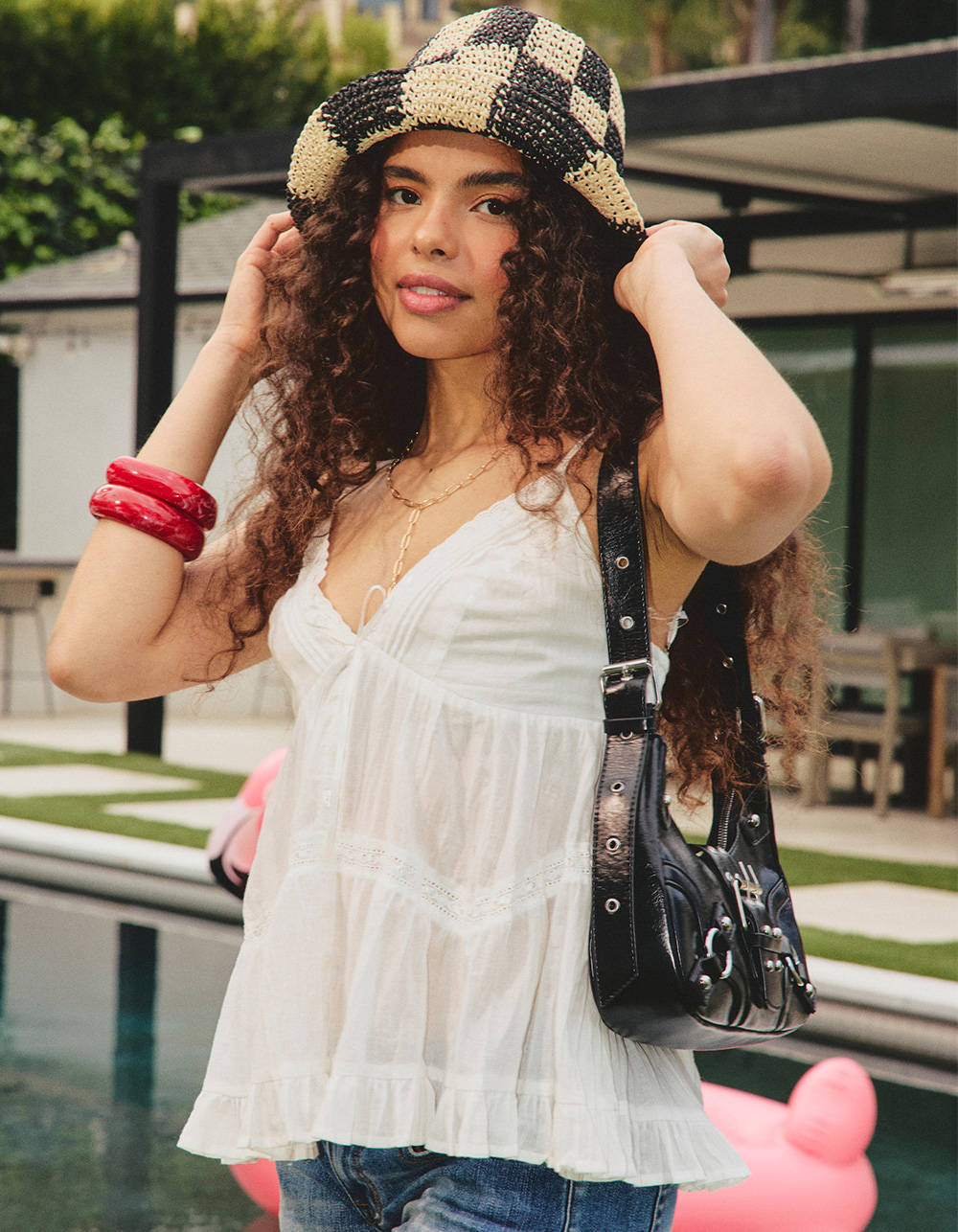 FULL TILT Acrylic Chunky Bangle Bracelet Set - RED