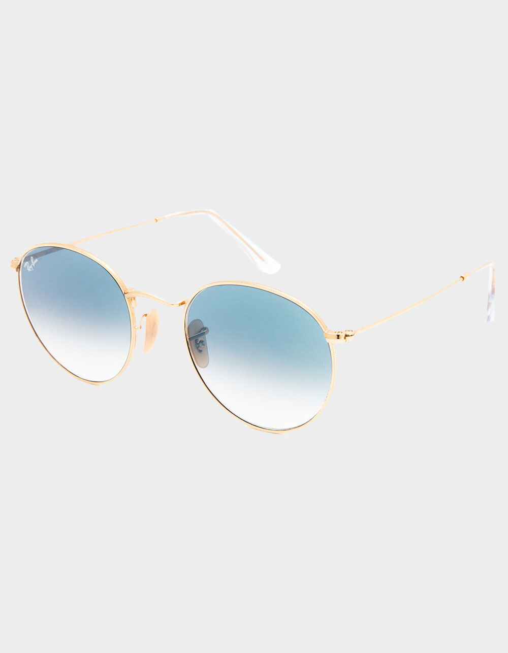 RAY-BAN Round Flat Lenses Light Blue Gradient & Gold Sunglasses - BLUE/GOLD