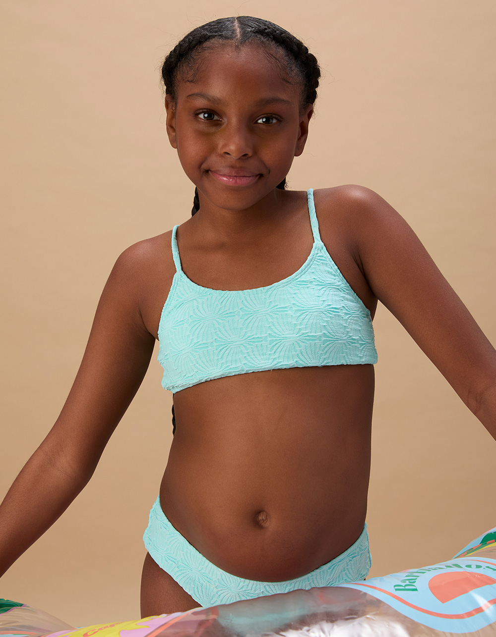 FULL TILT Texture Girls Bralette Bikini Set - WATER