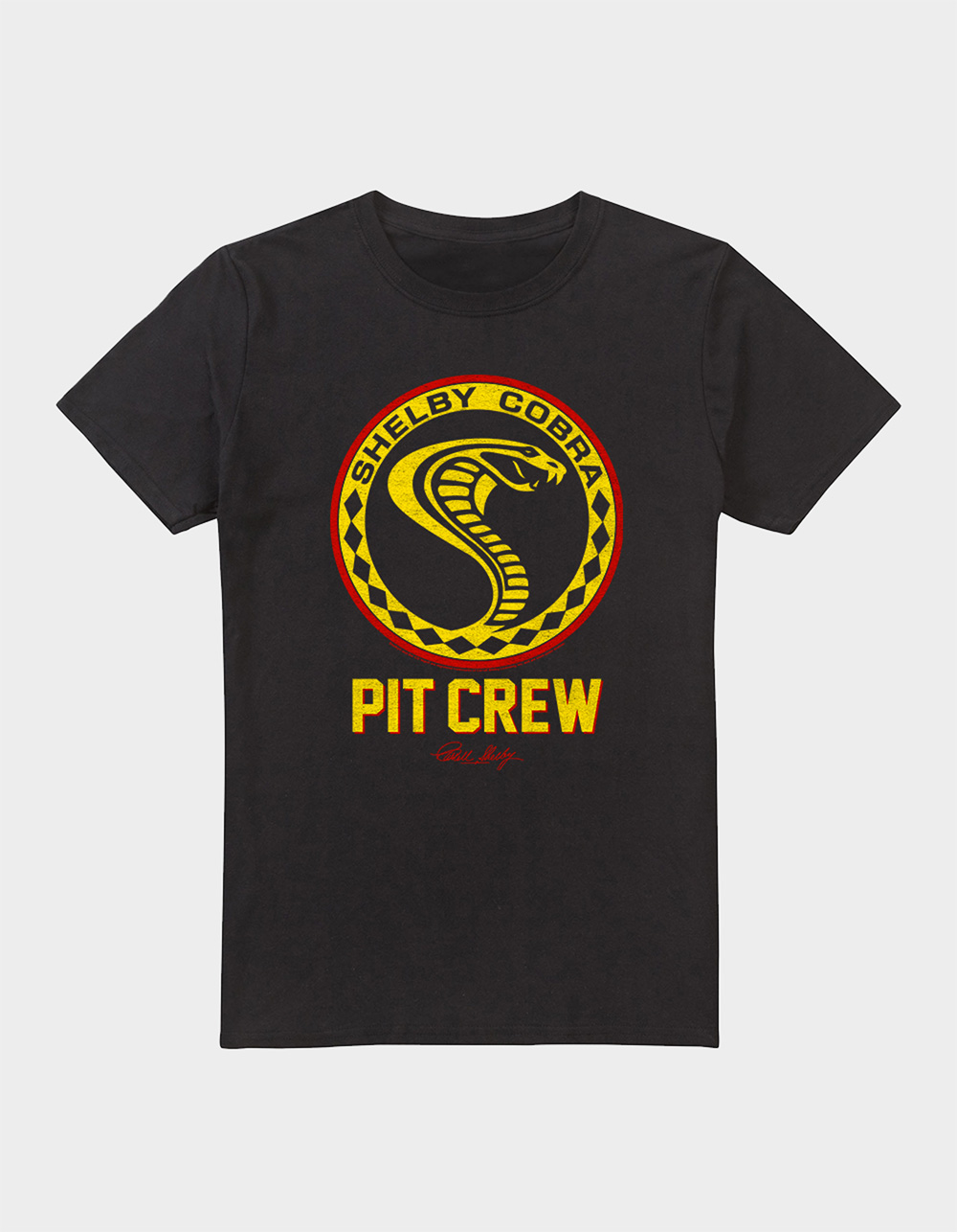 SHELBY COBRA Vintage Pit Crew Badge Mens Tee - BLACK